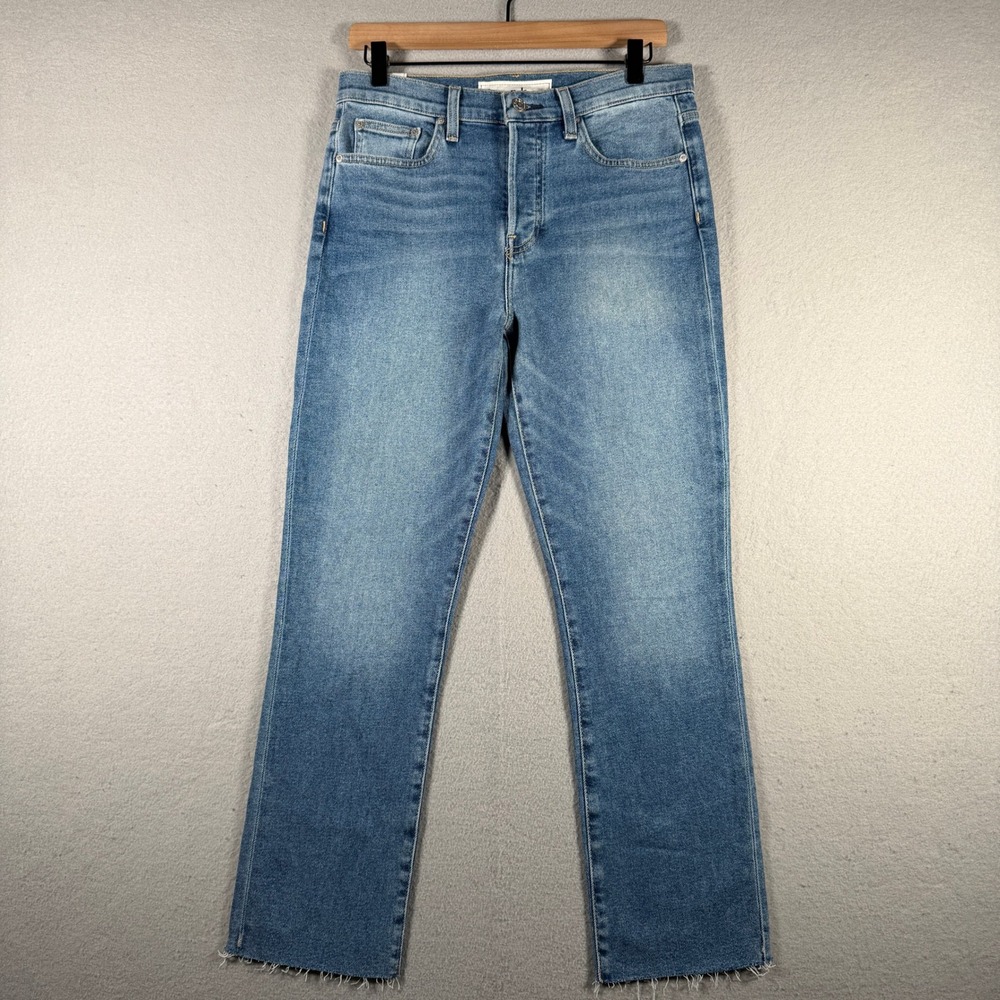 Frank & Eileen Cork D601 Antique Blue Base Straight Leg Raw Hem Jeans 29